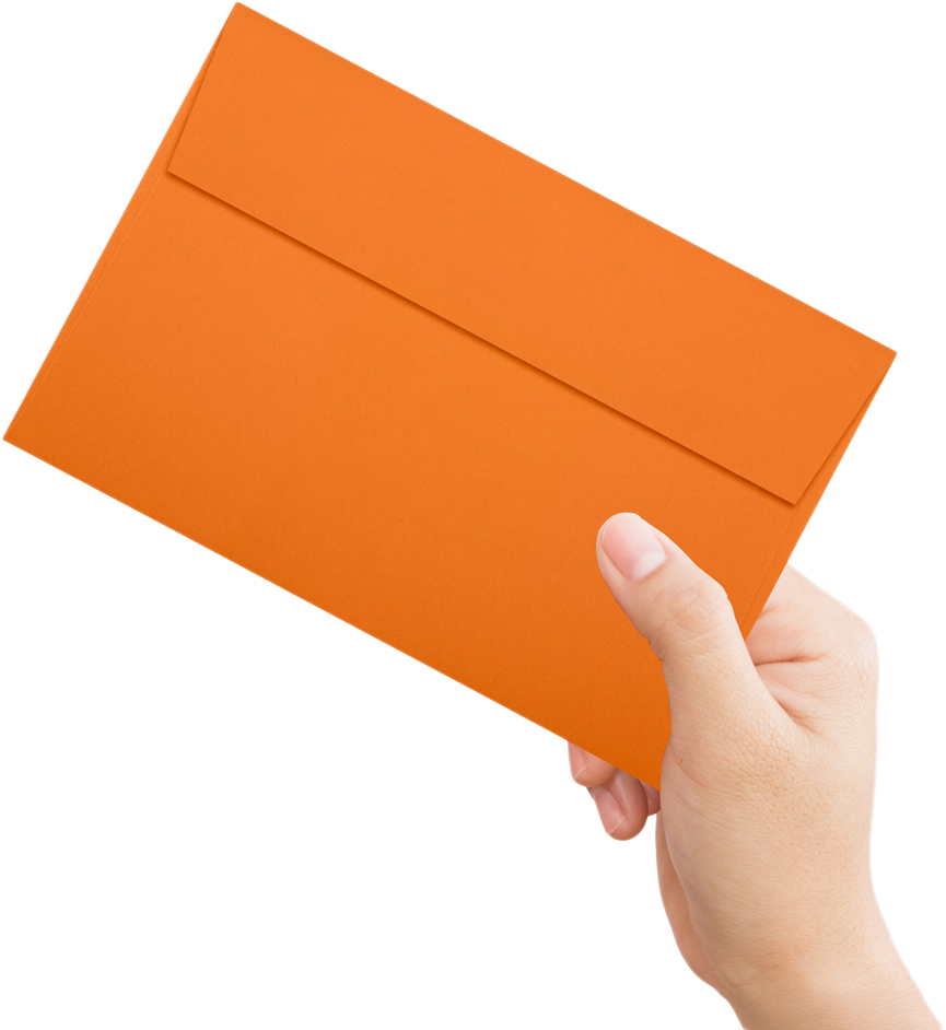 Mandarin Orange 32lb A9 Invitation Envelopes (5 3/4 x 8 3/4) with Peel & Seal