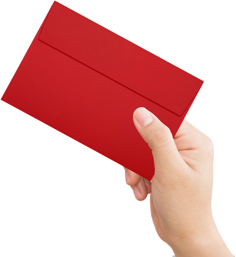 Red 32lb A9 Invitation Envelopes (5 3/4 x 8 3/4) with Peel & Seal
