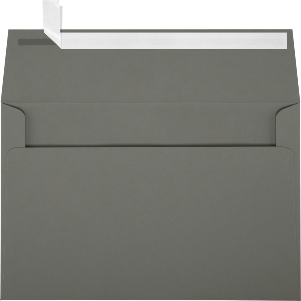 Dark Smoke Gray 32lb A9 Invitation Envelopes (5 3/4 x 8 3/4) with Peel & Seal