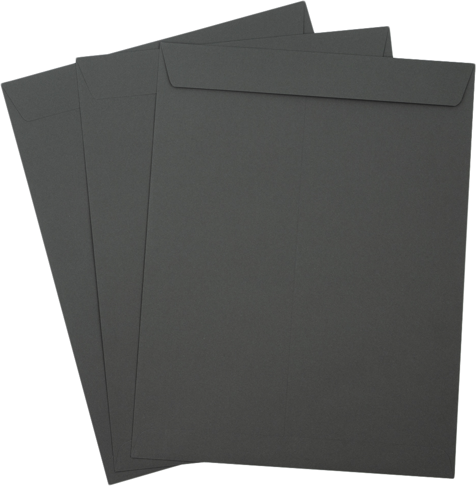 Dark Smoke Gray 32lb 10 x 13 Open End Envelopes with Peel & Seal