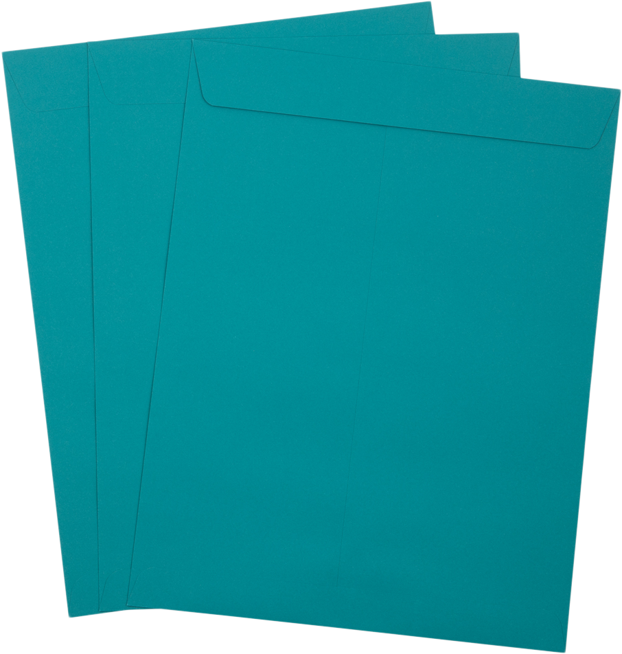 Teal Blue 32lb 10 x 13 Open End Envelopes with Peel & Seal