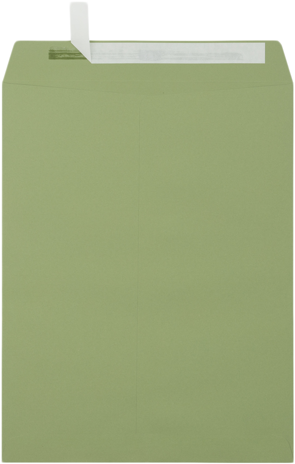 Olive Green 28lb 10 x 13 Open End Envelopes with Peel & Seal