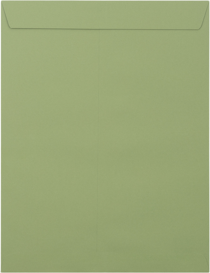 Olive Green 28lb 10 x 13 Open End Envelopes with Peel & Seal