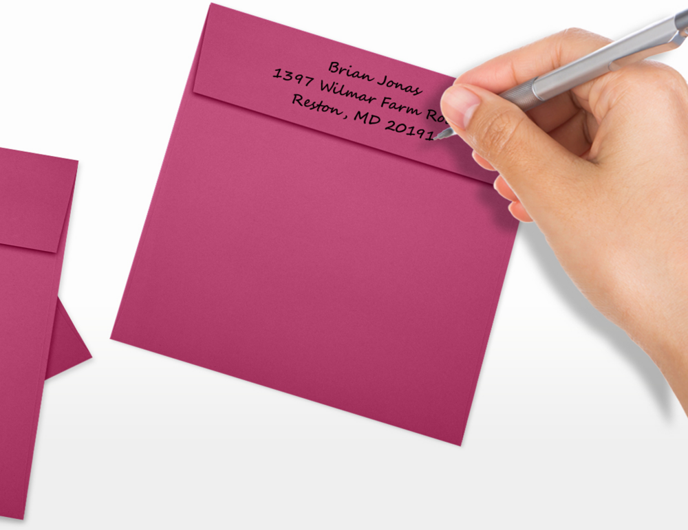 Fuchsia Pink Magenta 32lb 5 1/2 x 5 1/2 Square Envelopes with Peel & Seal