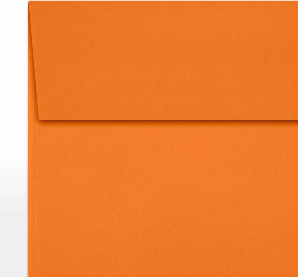 Mandarin Orange 32lb 5 1/2 x 5 1/2 Square Envelopes with Peel & Seal