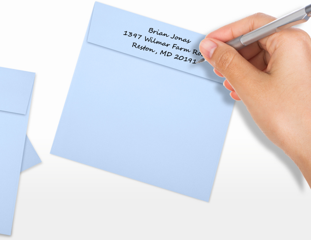Baby Blue 32lb 5 1/2 x 5 1/2 Square Envelopes with Peel & Seal