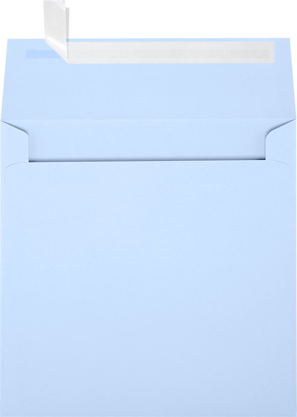 Baby Blue 32lb 5 1/2 x 5 1/2 Square Envelopes with Peel & Seal