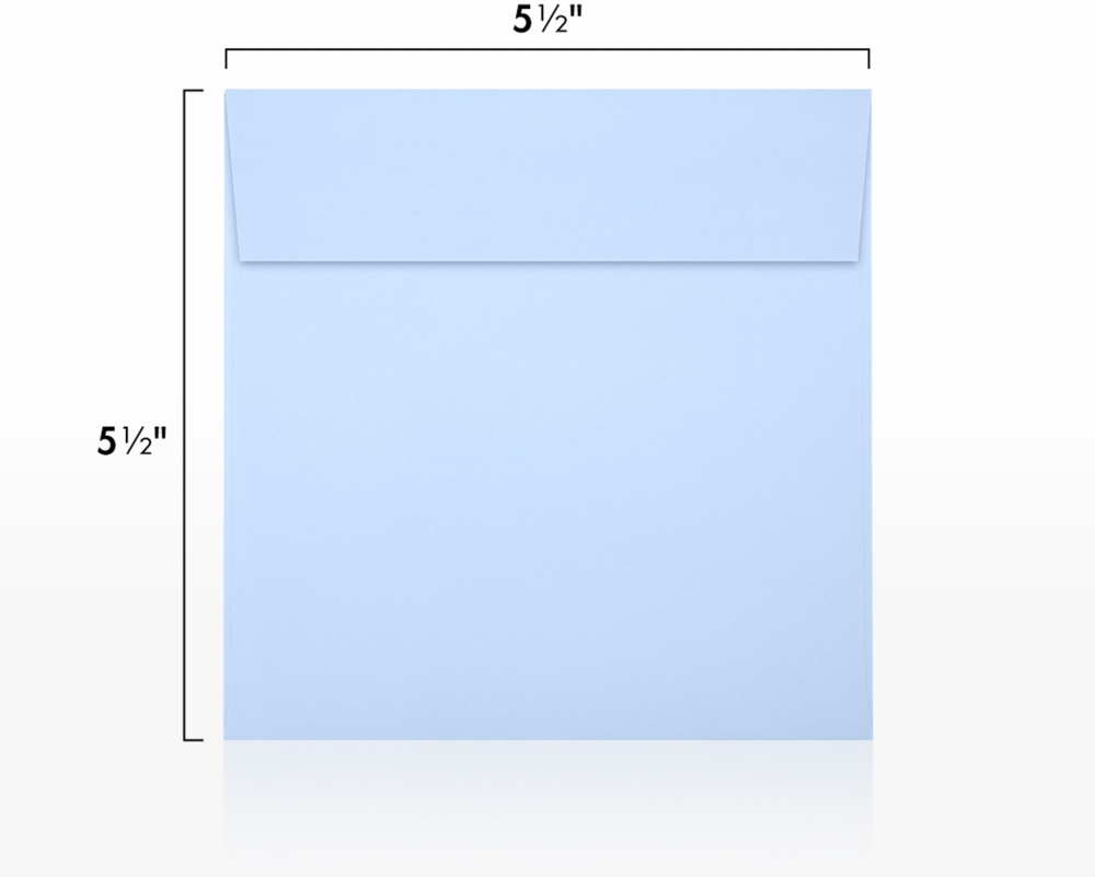 Baby Blue 32lb 5 1/2 x 5 1/2 Square Envelopes with Peel & Seal