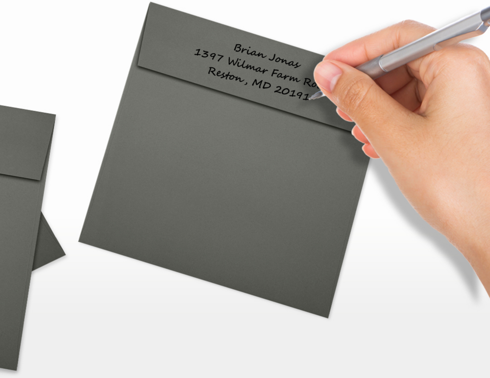 Dark Smoke Gray 32lb 5 1/2 x 5 1/2 Square Envelopes with Peel & Seal