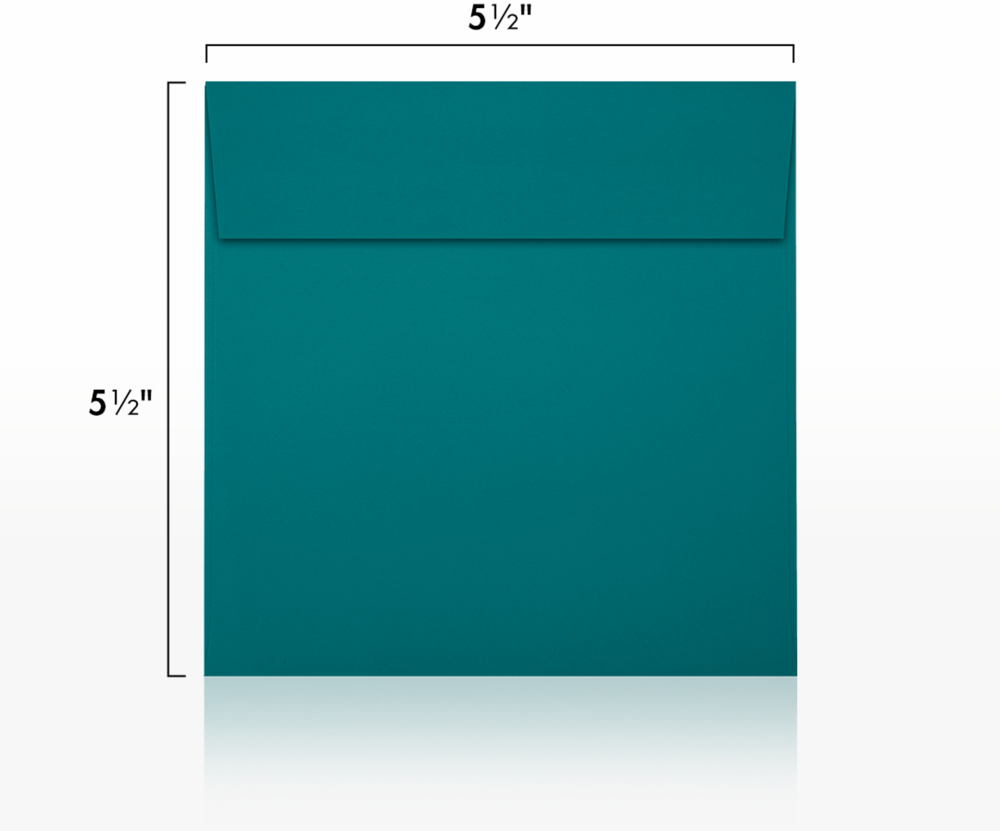 Teal Blue 32lb 5 1/2 x 5 1/2 Square Envelopes with Peel & Seal