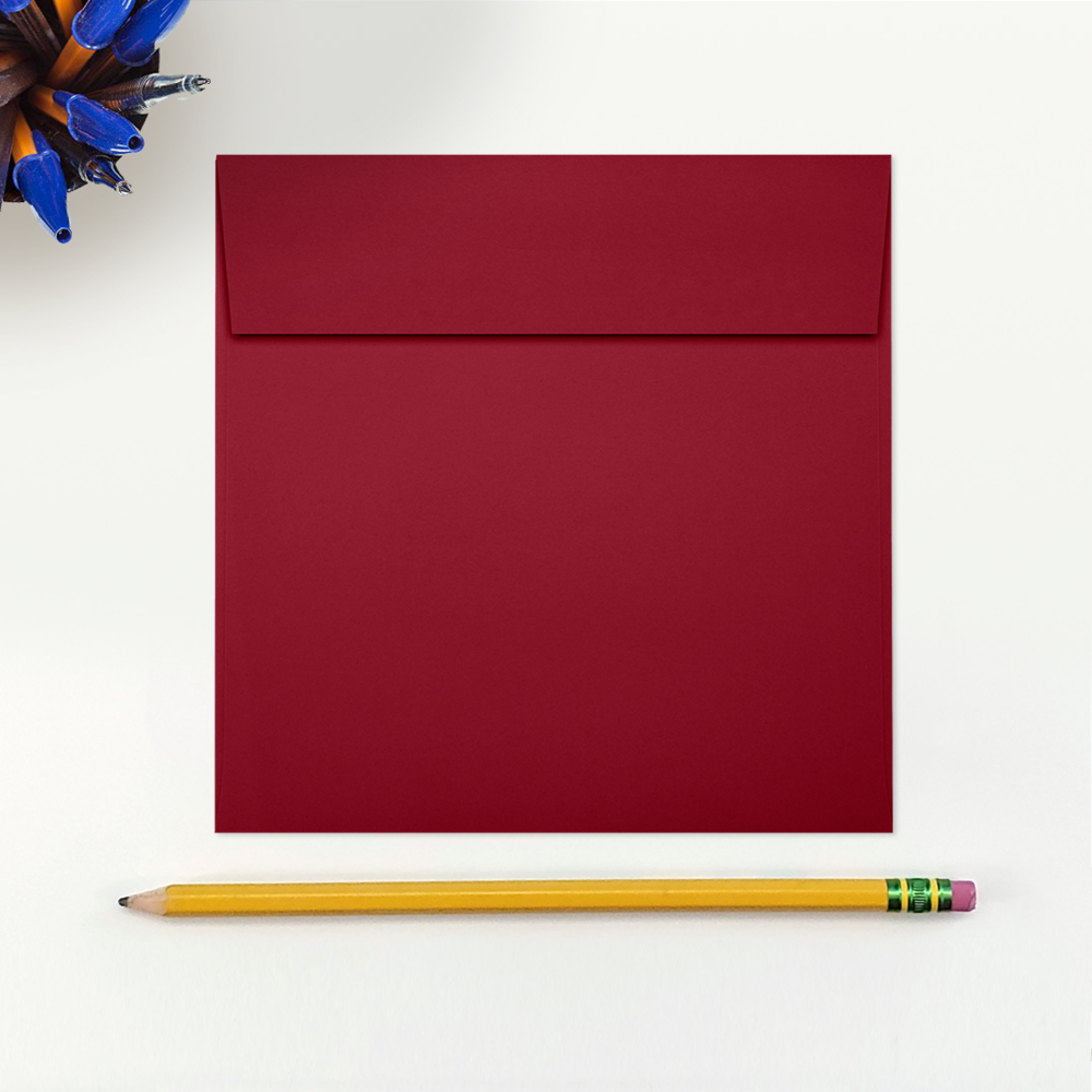 Garnet Dark Red 32lb 5 1/2 x 5 1/2 Square Envelopes with Peel & Seal