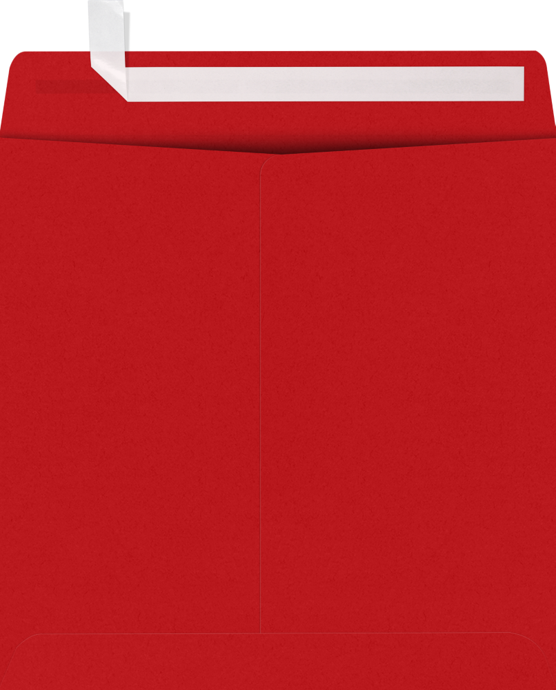 Red 32lb 7 1/2 x 7 1/2 Square Envelopes with Peel & Seal