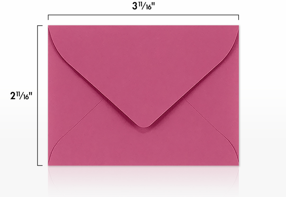 Fuchsia Pink Magenta 32lb #17 Mini Envelopes (2 11/16 x 3 11/16)