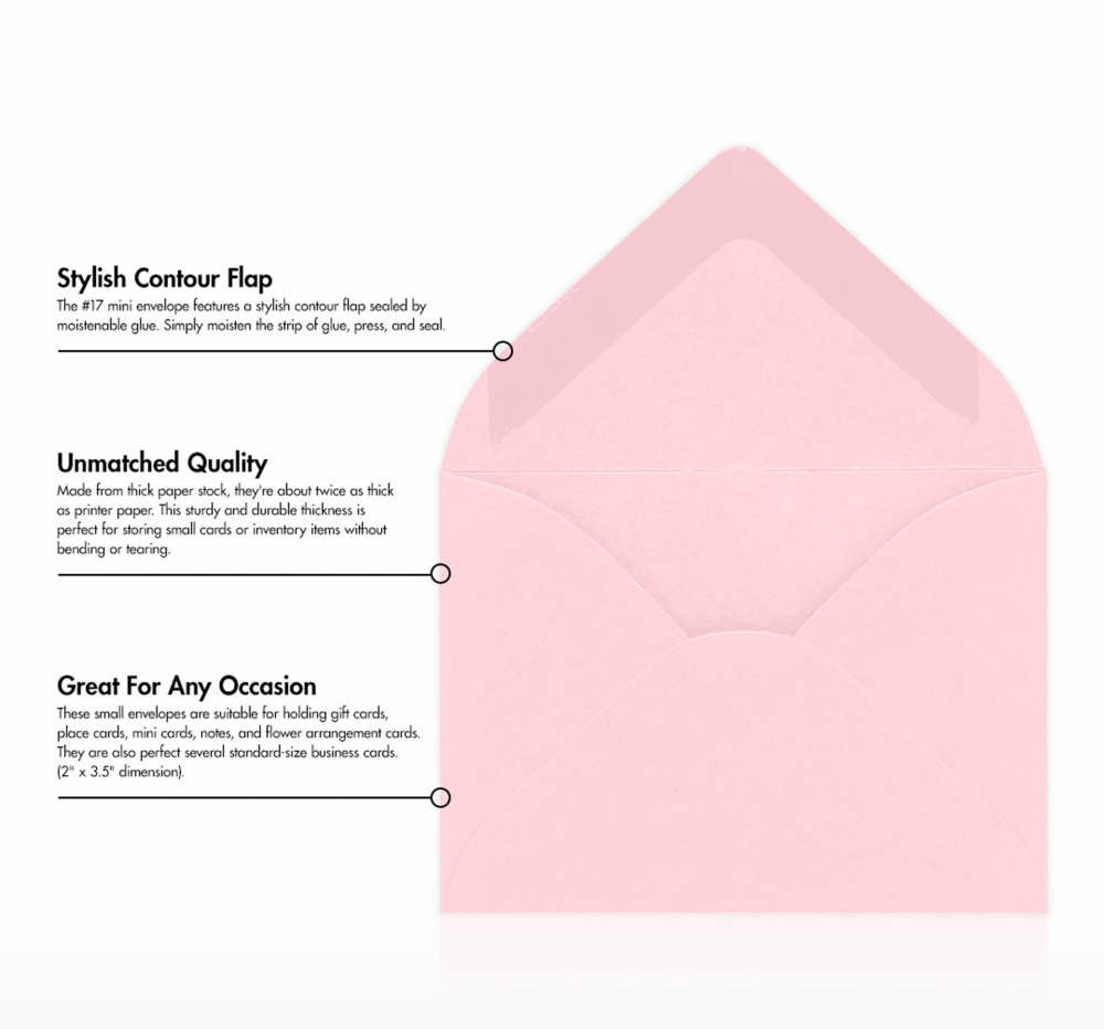 Baby Candy Pink 32lb #17 Mini Envelopes (2 11/16 x 3 11/16)