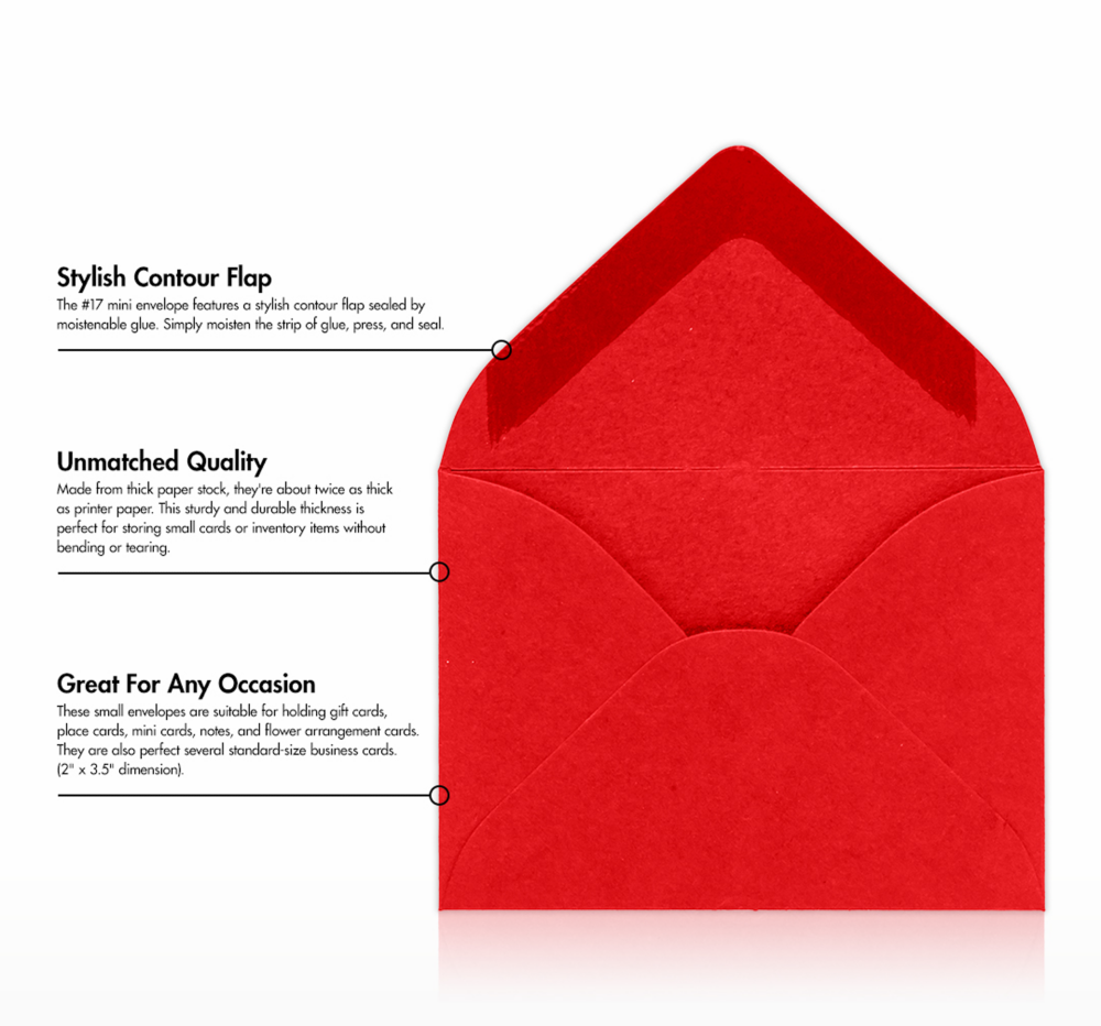 Ruby Red Happy Holidays 32lb #17 Mini Envelopes (2 11/16 x 3 11/16)