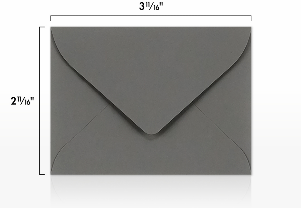 Dark Smoke Gray 32lb #17 Mini Envelopes (2 11/16 x 3 11/16)