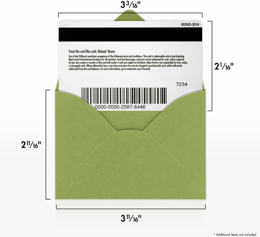 Olive Green 28lb #17 Mini Envelopes (2 11/16 x 3 11/16)