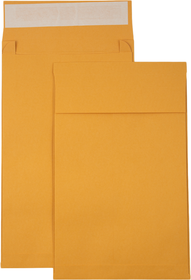Brown Kraft 40lb 10 x 15 x 2 Open End Envelopes with Peel & Seal
