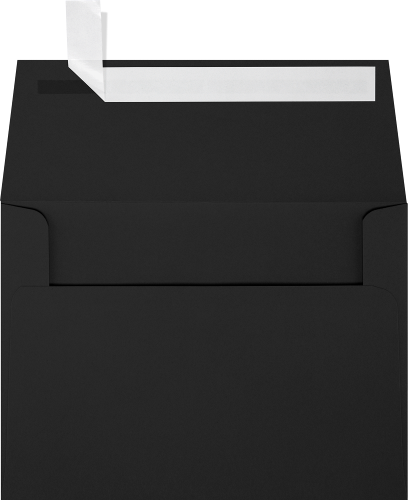 Smooth Midnight Black 32lb A6 Invitation Envelopes (4 3/4 x 6 1/2) with Peel & Seal