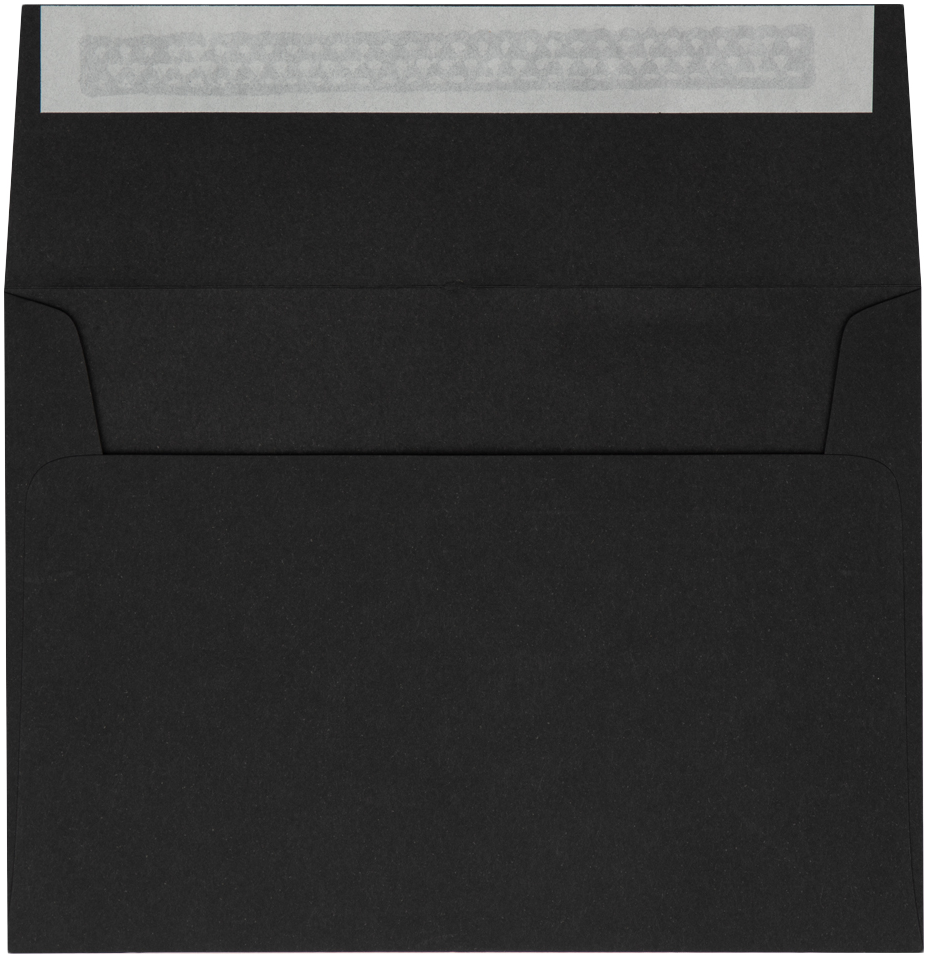 Smooth Midnight Black 32lb A7 Invitation Envelopes (5 1/4 x 7 1/4) with Peel & Seal