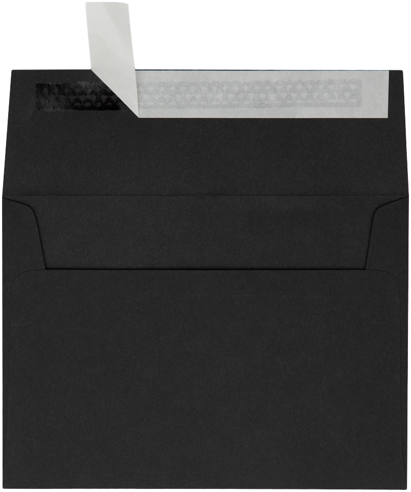 Smooth Midnight Black 32lb A7 Invitation Envelopes (5 1/4 x 7 1/4) with Peel & Seal
