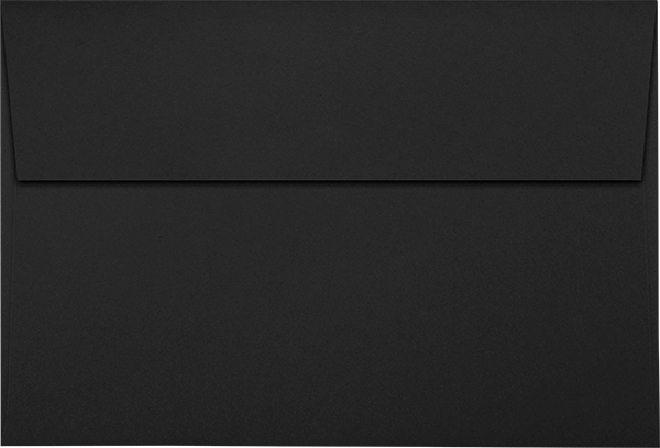 Smooth Midnight Black 32lb A8 Invitation Envelopes (5 1/2 x 8 1/8) with Peel & Seal