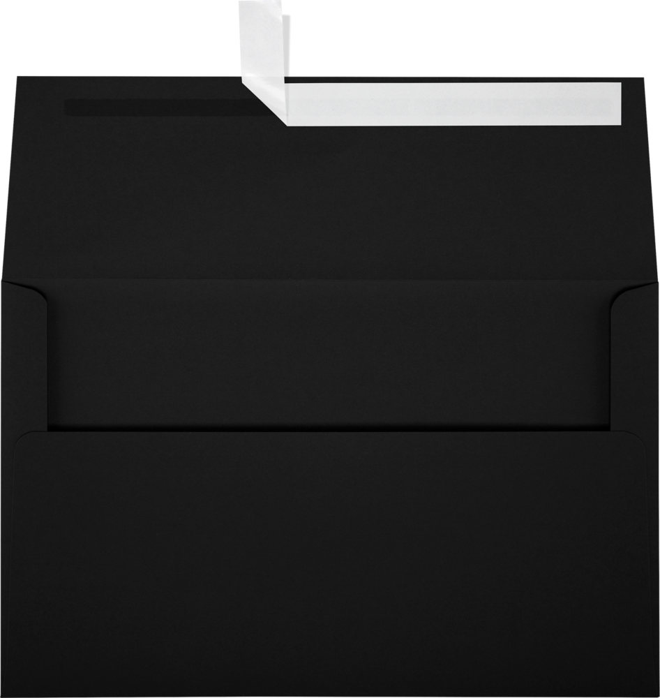 Smooth Midnight Black 32lb A10 Invitation Envelopes (6 x 9 1/2) with Peel & Seal
