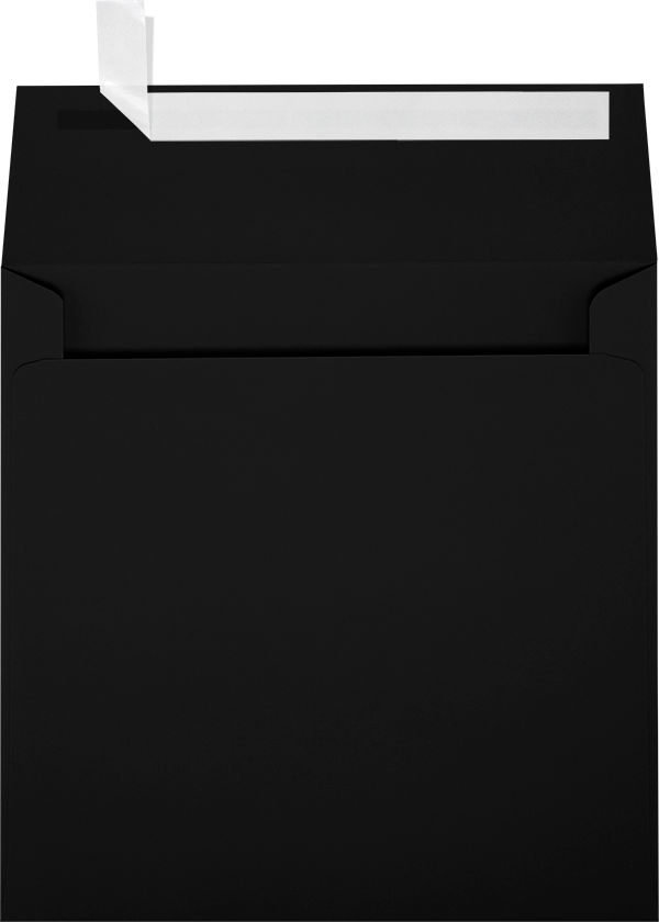 Smooth Midnight Black 32lb 5 1/2 x 5 1/2 Square Envelopes with Peel & Seal