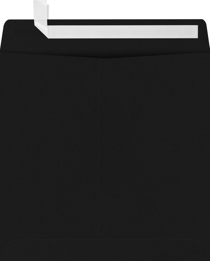 Smooth Midnight Black 32lb 7 1/2 x 7 1/2 Square Envelopes with Peel & Seal
