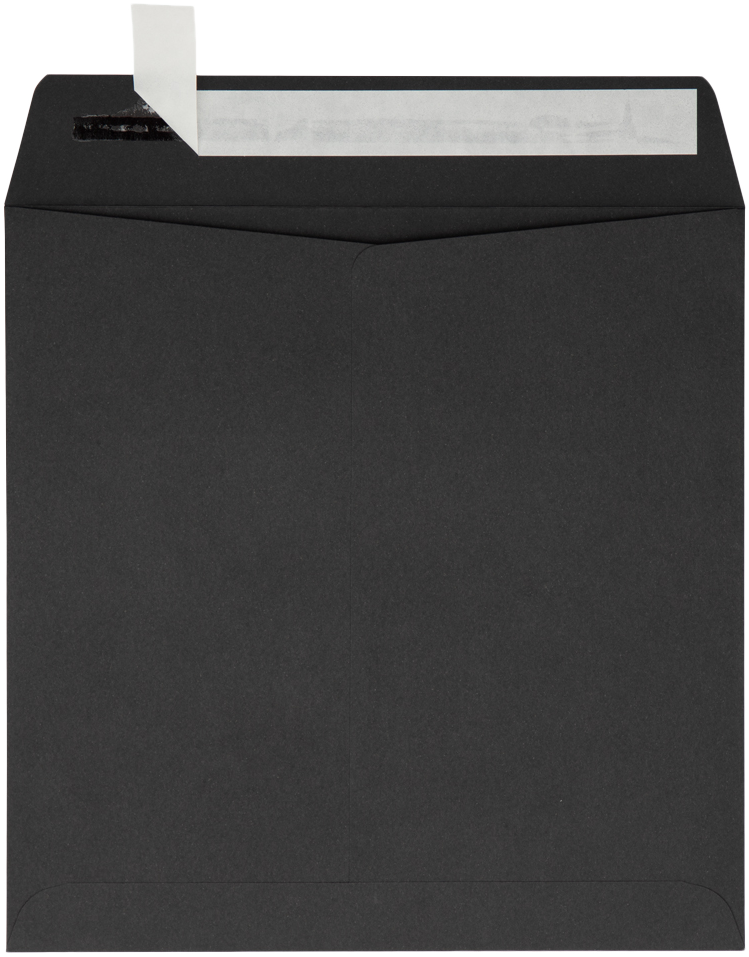 Smooth Midnight Black 32lb 8 x 8 Square Envelopes with Peel & Seal