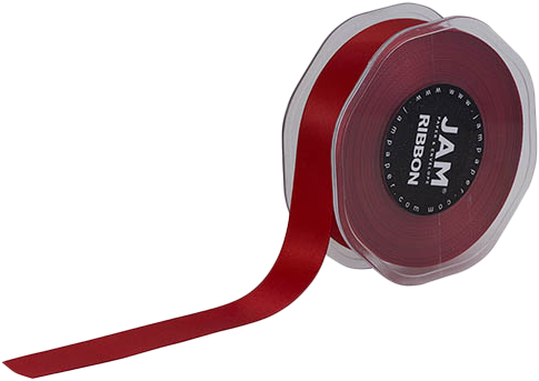 Red Satin 7/8 Inch Thick x 25 Yards Ribbon