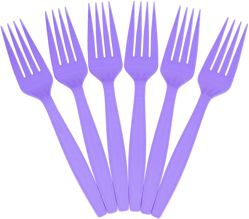 Purple Plastic Forks - 100 Pack