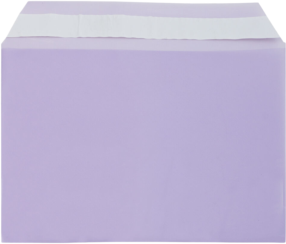 Purple 1.6mil 5 1/16 x 7 3/16 Cello Envelopes with Peel & Seal
