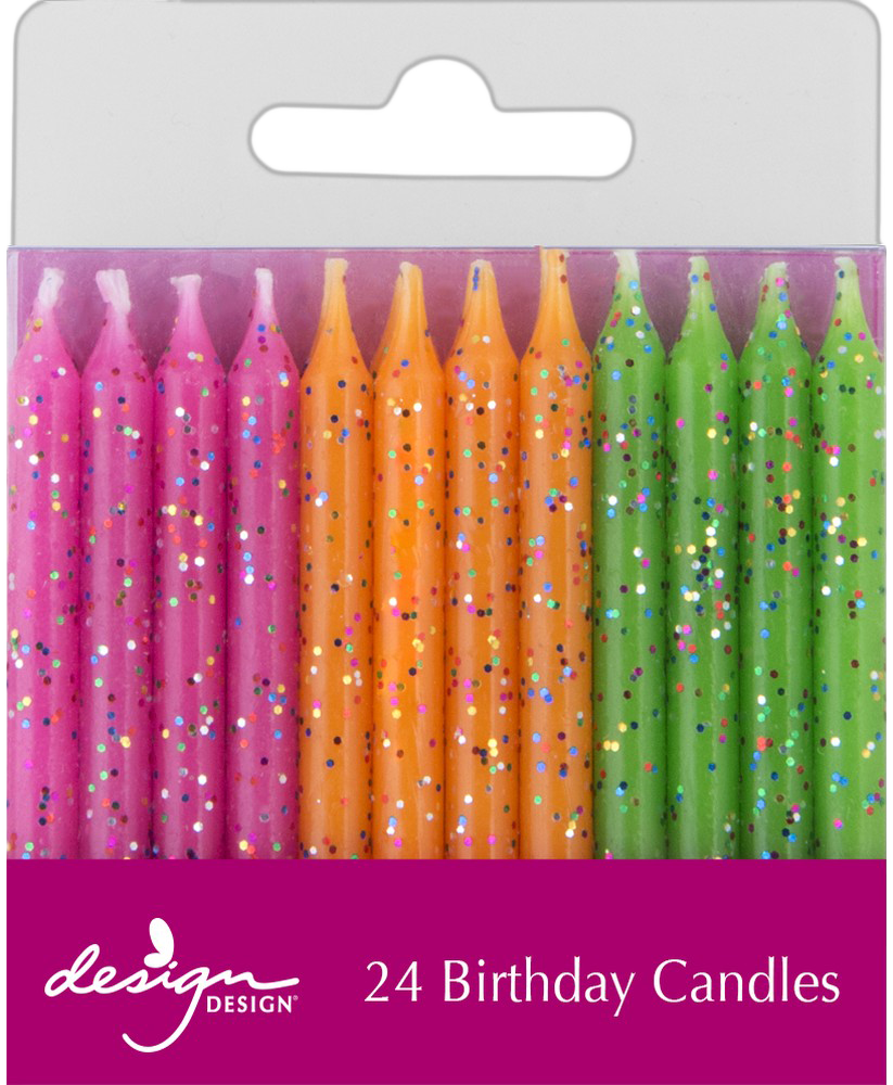 Shimmer Sherbert Birthday Candles - 24 Pack
