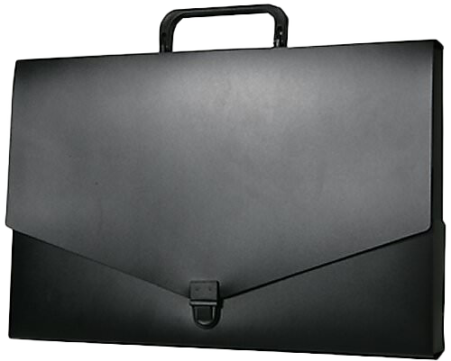 Black 10 x 15 x 2 Plastic Portfolios with Handle