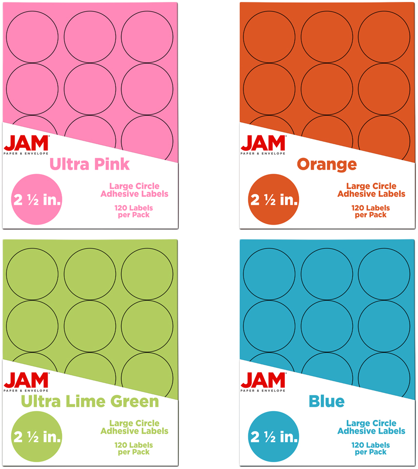 Assorted Fashion Round Labels - Medium 2 1/2 Inch