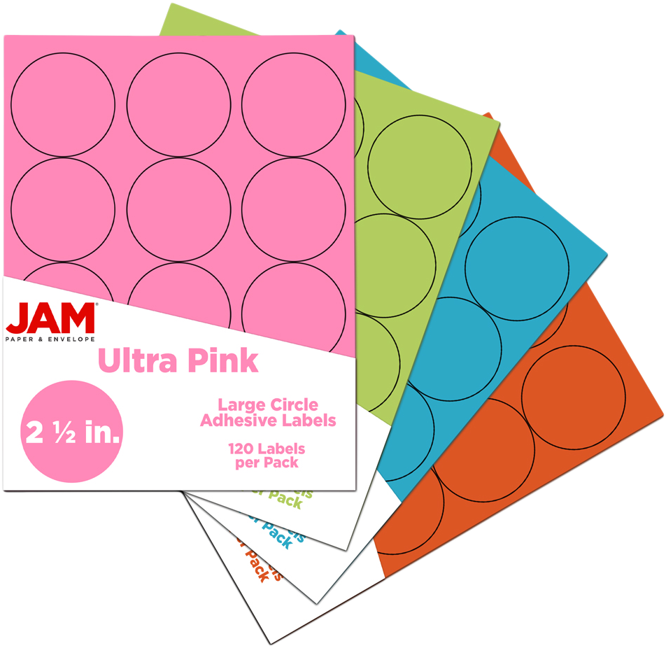 Assorted Fashion Round Labels - Medium 2 1/2 Inch