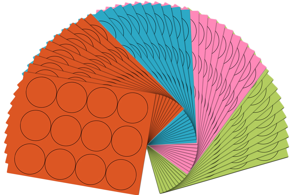 Assorted Fashion Round Labels - Medium 2 1/2 Inch