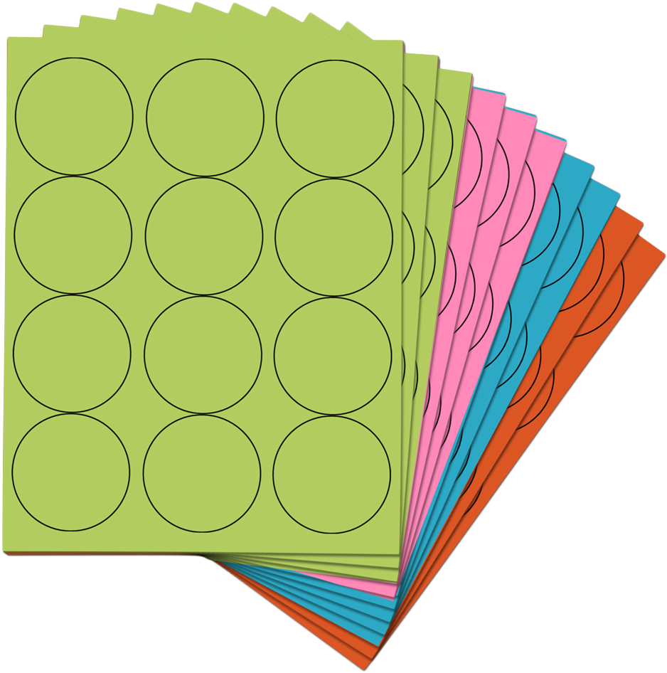 Assorted Fashion Round Labels - Medium 2 1/2 Inch