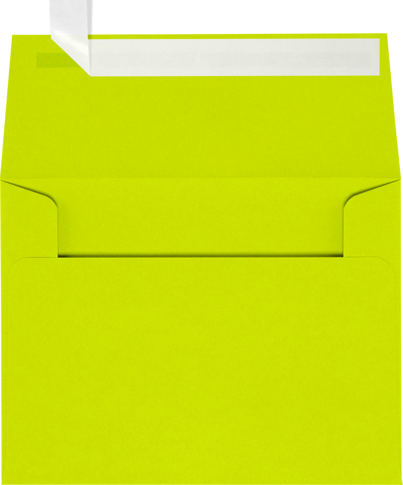 Wasabi Lime Green 32lb A2 Invitation Envelopes (4 3/8 x 5 3/4) with Peel & Seal