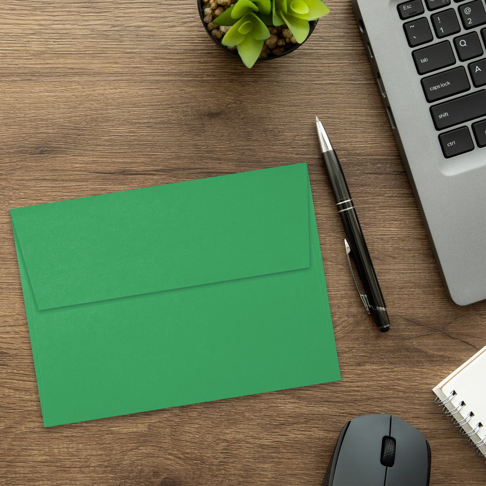 Holiday Green 32lb A6 Invitation Envelopes (4 3/4 x 6 1/2) with Peel & Seal