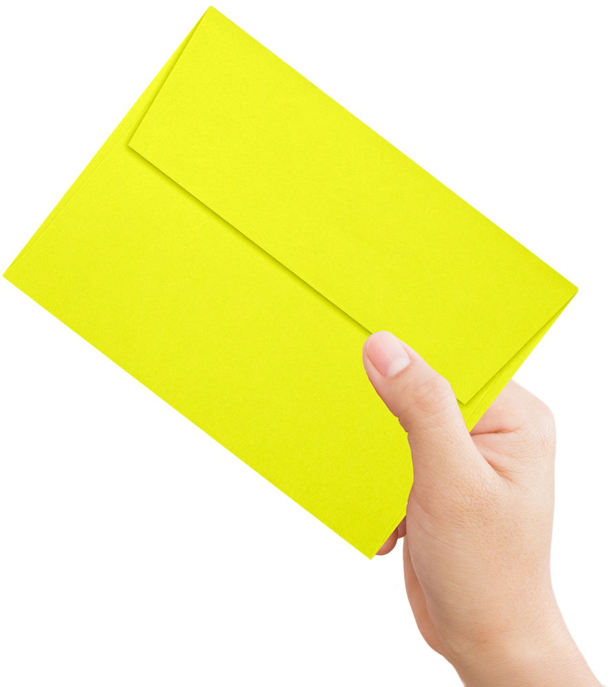 Citrus Yellow 32lb A6 Invitation Envelopes (4 3/4 x 6 1/2) with Peel & Seal