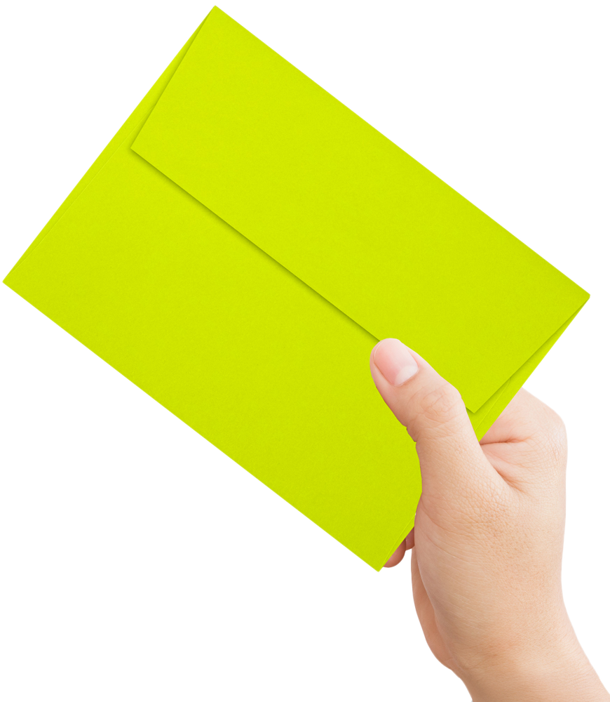 Wasabi Lime Green 32lb A6 Invitation Envelopes (4 3/4 x 6 1/2) with Peel & Seal