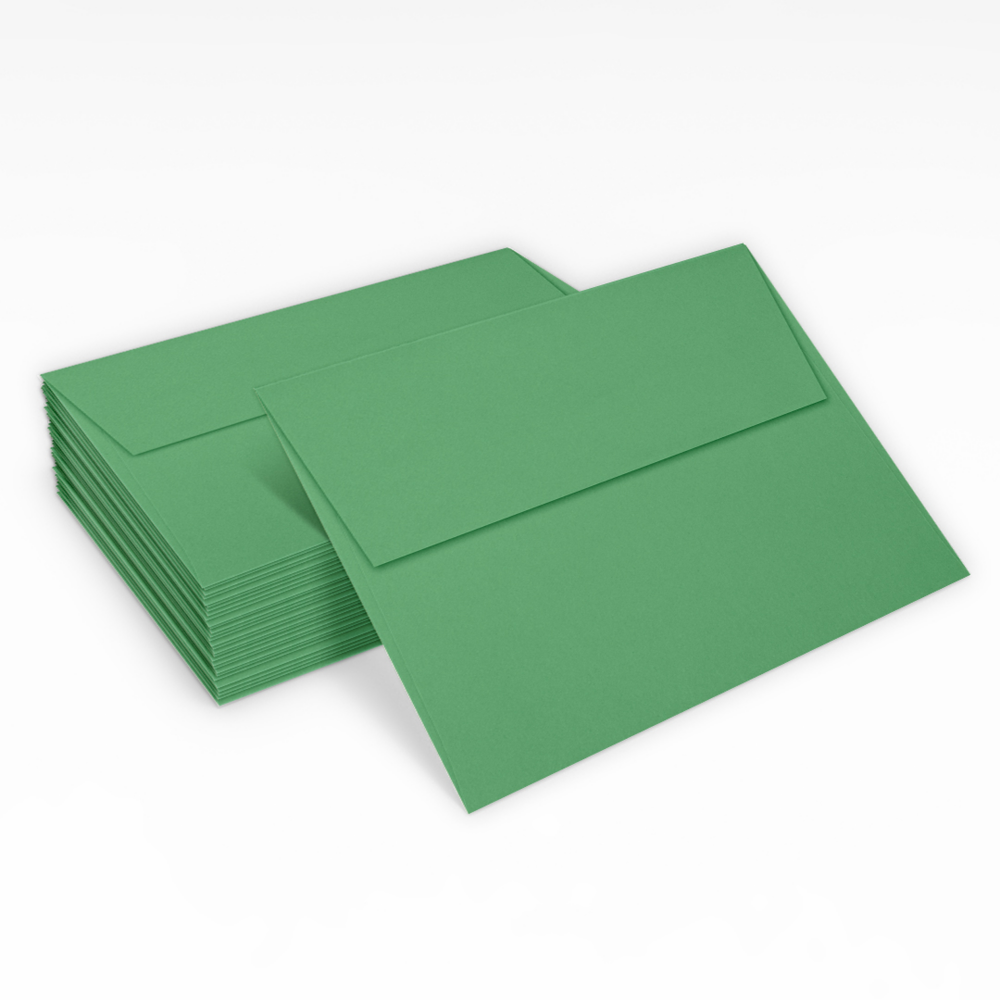 Holiday Green 32lb A7 Invitation Envelopes (5 1/4 x 7 1/4) with Peel & Seal