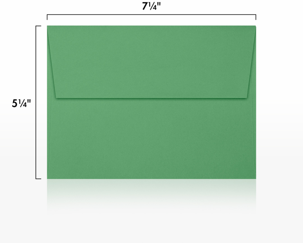 Holiday Green 32lb A7 Invitation Envelopes (5 1/4 x 7 1/4) with Peel & Seal