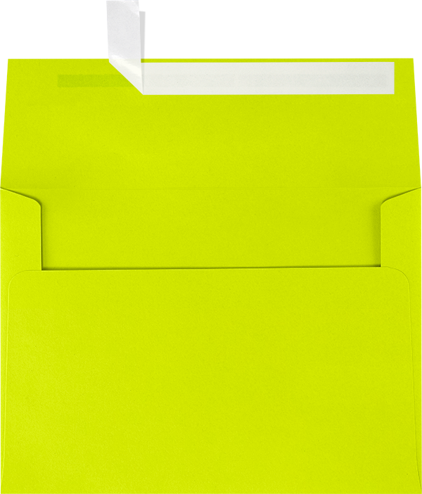 Wasabi Lime Green 32lb A7 Invitation Envelopes (5 1/4 x 7 1/4) with Peel & Seal