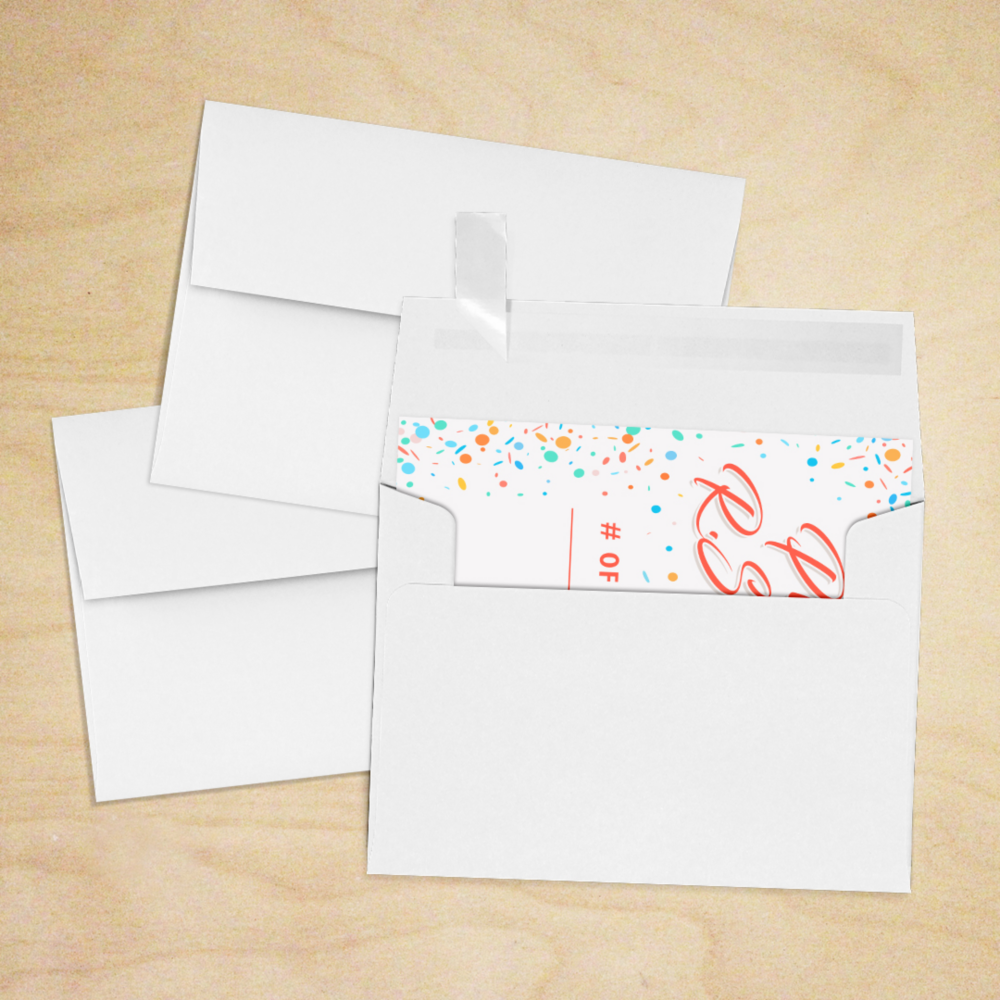 Premium White 32lb A1 Invitation Envelopes (3 5/8 x 5 1/8) with Peel & Seal