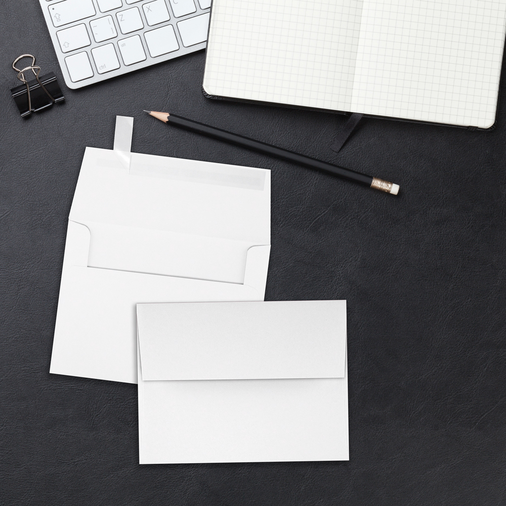 Premium White 32lb A6 Invitation Envelopes (4 3/4 x 6 1/2) with Peel & Seal