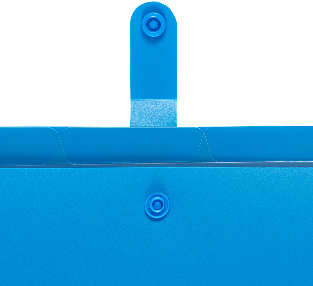 Blue with Clear Inside Letter Size File Folders with Snap Tab