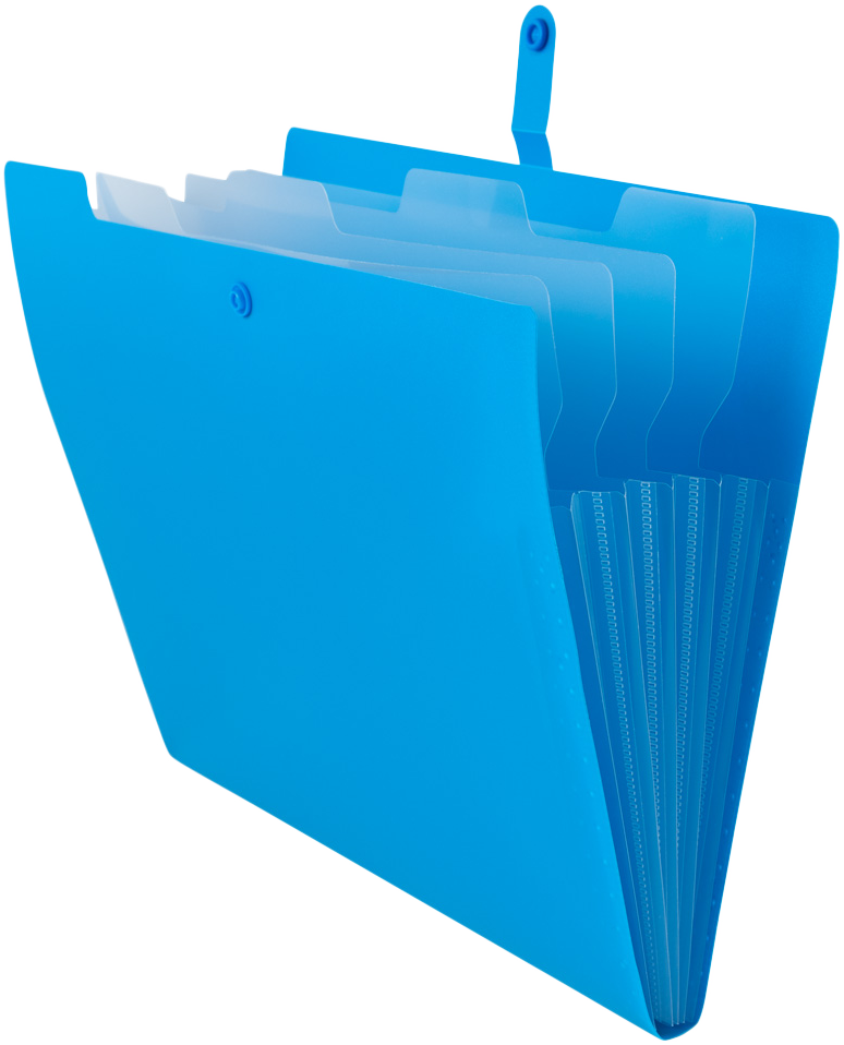 Blue with Clear Inside Letter Size File Folders with Snap Tab